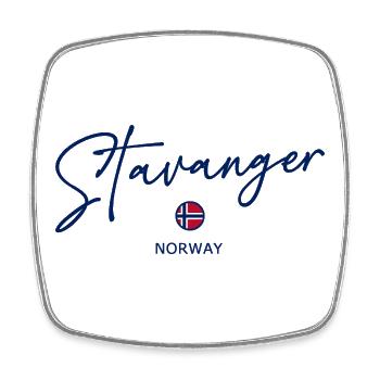Stavanger - Pavillon norvégien - Norvège - Norvège - Magnet carré - blanc - Devant