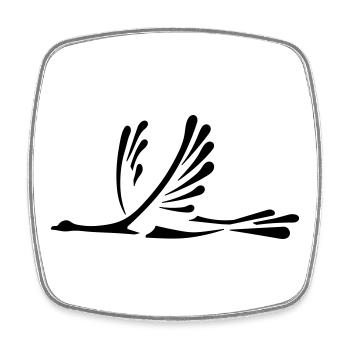 Oiseau - Magnet carré - blanc - Devant