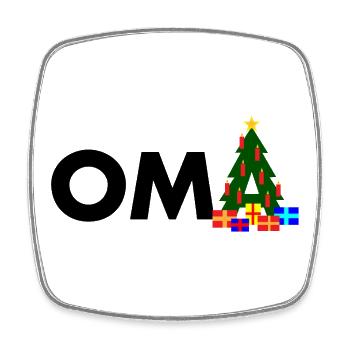 Grandma Christmas Tree - Square fridge magnet - white - Front