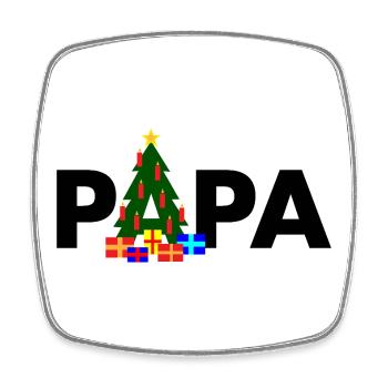 Papa Weihnachtsbaum - Viereckiger Kühlschrankmagnet - Weiß - Vorne
