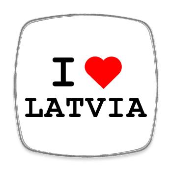 Ich liebe Lettland - J’aime la Lettonie - Magnet carré - blanc - Devant