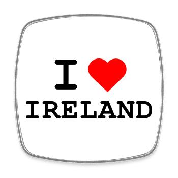 Ich liebe Irland - Design mit rotem Herz - Viereckiger Kühlschrankmagnet - Weiß - Vorne