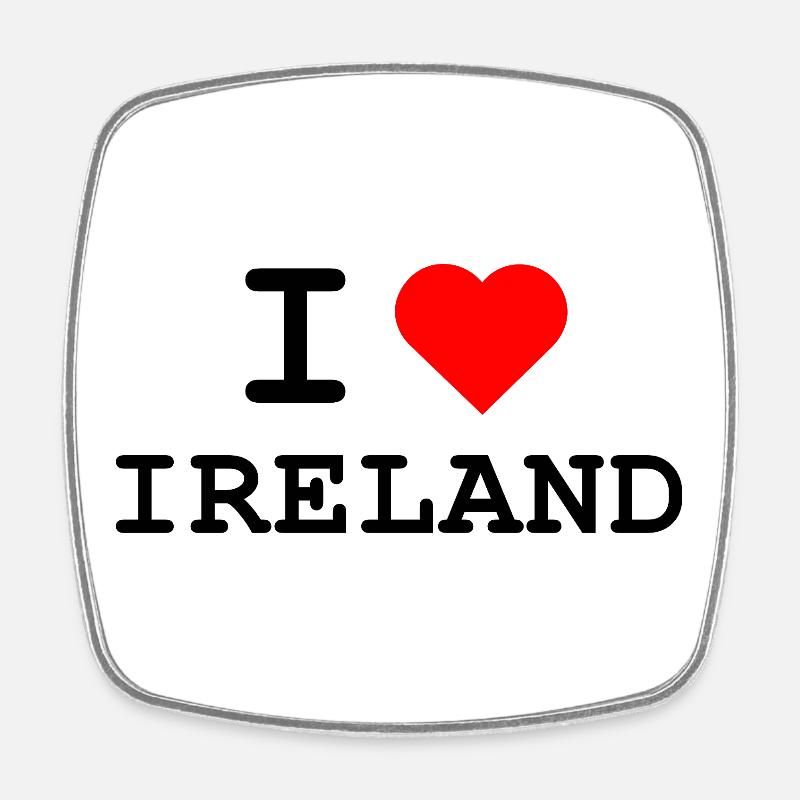 I love Ireland - design with a red heart - Square fridge magnet - white