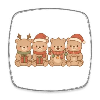 Bären für Kinder, Jungen und Mädchen, Weihnachtsbä - Viereckiger Kühlschrankmagnet - Weiß - Vorne