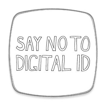 SAY NO TO DIGITAL ID - Viereckiger Kühlschrankmagnet - Weiß - Vorne