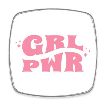 GRL PWR Feminine Style - Square fridge magnet - white - Front