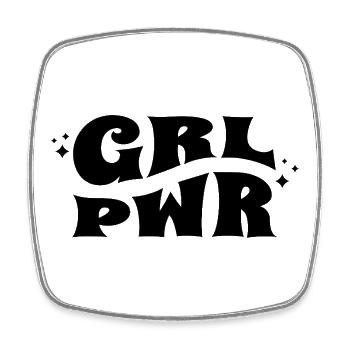 GRL PWR Feminine Style - Square fridge magnet - white - Front
