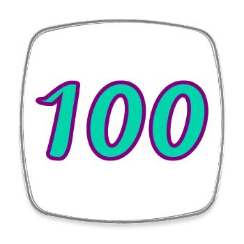 100. 100 JAHRE. 100-JÄHRIGES JUBILÄUM. GEBURTSTAG 100 - Viereckiger Kühlschrankmagnet - Weiß - Vorne