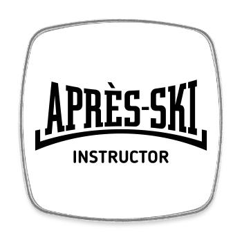 Après-Ski – Instructor (Konkav / Apres Ski / B) - Viereckiger Kühlschrankmagnet - Weiß - Vorne
