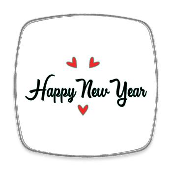 HAPPY NEW YEAR. NEW YEAR'S EVE. NEW YEAR - Square fridge magnet - white - Front