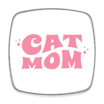 Cat Mom Love Design - Magnet carré - blanc - Devant