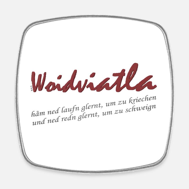 Woidviatla Script Logo - Square fridge magnet - white