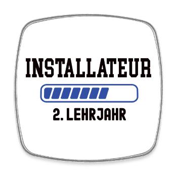 Ausbildung Installateur 2. Lehrjahr Installateure - Viereckiger Kühlschrankmagnet - Weiß - Vorne
