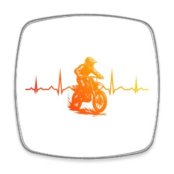 Lustiges Motocross Motiv - Viereckiger Kühlschrankmagnet - Weiß - Vorne