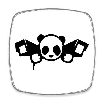Surveillance Panda – Urban Graphic Style - Viereckiger Kühlschrankmagnet - Weiß - Vorne