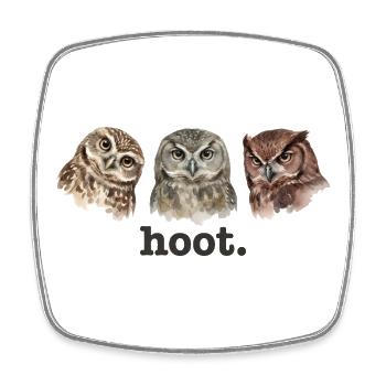 Owls call funny owl lovers funny call - Square fridge magnet - white - Front