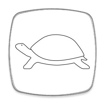 Turtle - Square fridge magnet - white - Front