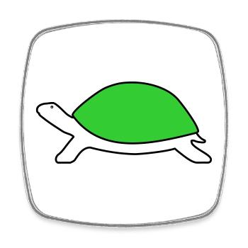 Tortue - Magnet carré - blanc - Devant