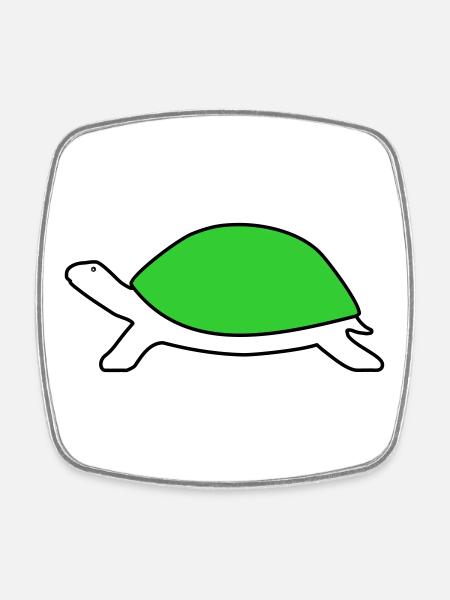 Schildkröte - Viereckiger Kühlschrankmagnet - Weiß