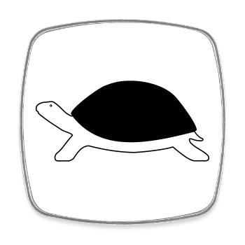 Tortue - Magnet carré - blanc - Devant