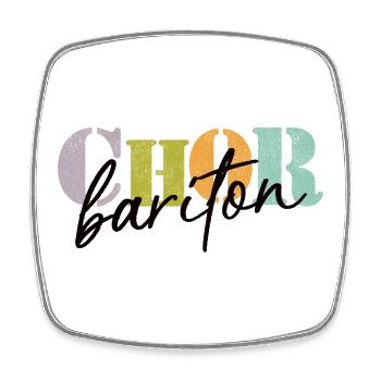 Choir Baritone - Square fridge magnet - white - Front