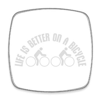 Life is better on a bicycle Cycling Saying Sport - Square fridge magnet - white - Front