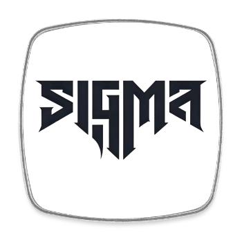 Sigma-Glyphen in schwieriger Typografie - Viereckiger Kühlschrankmagnet - Weiß - Vorne