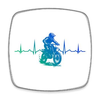 Motif motocross qui fonctionne immédiatement - Magnet carré - blanc - Devant