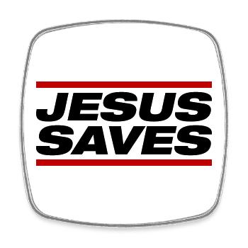 Jésus sauve - Magnet carré - blanc - Devant