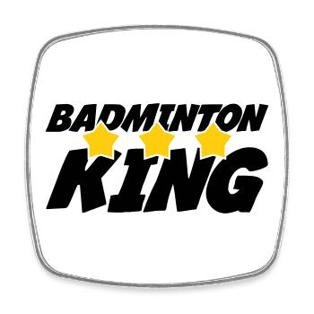 The King of Badminton - Square fridge magnet - white - Front