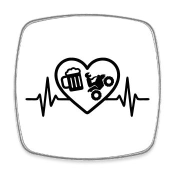 Heart Quad Beer - Square fridge magnet - white - Front