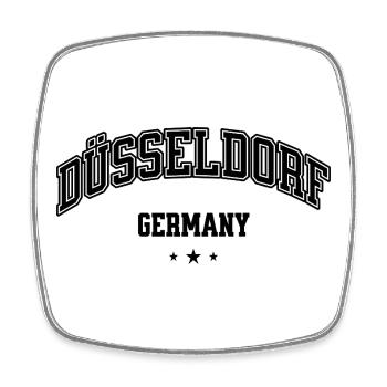 Düsseldorf Germany Retro lettering in the bow - Square fridge magnet - white - Front