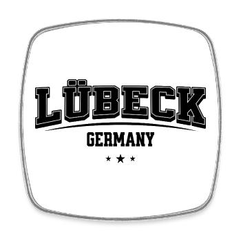 Lübeck Germany Schriftzug - Viereckiger Kühlschrankmagnet - Weiß - Vorne