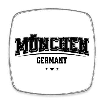 Munich Germany Lettering - Square fridge magnet - white - Front