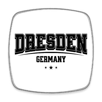 Dresden Germany Lettering - Square fridge magnet - white - Front