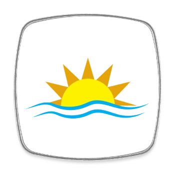 Sunset sun - Square fridge magnet - white - Front