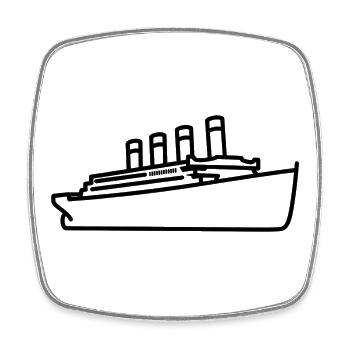 Titanic 1912 Silhouette légendaire du paquebot - Magnet carré - blanc - Devant