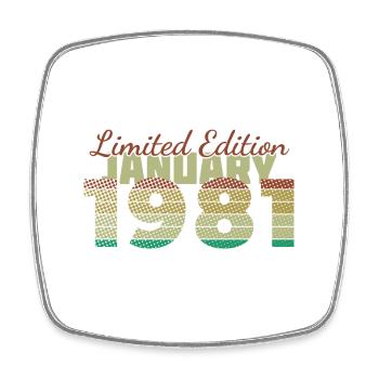 45th Anniversary Limited Edition (SCR) 01/1981 - Square fridge magnet - white - Front