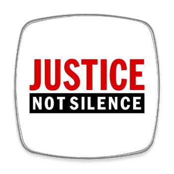 Justice Not Silence Gerechtigkeit Statement - Viereckiger Kühlschrankmagnet - Weiß - Vorne