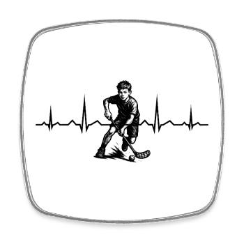 Motif emblématique du floorball - Magnet carré - blanc - Devant