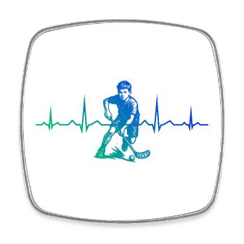 Minimalistisches Floorball Motiv - Viereckiger Kühlschrankmagnet - Weiß - Vorne