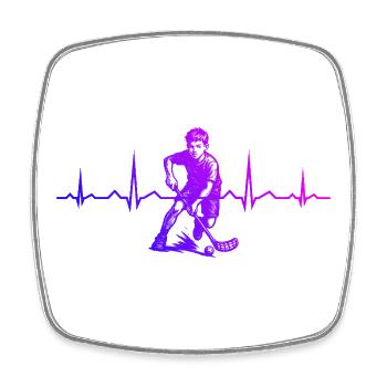 Vintage Floorball Design für Unihockey - Viereckiger Kühlschrankmagnet - Weiß - Vorne