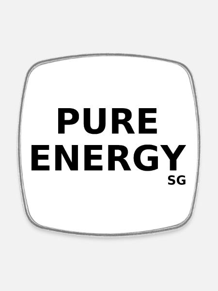 Pure Energy SG black and white - Square fridge magnet - white