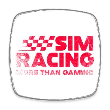 Sim Racing Neon-Kariertes Logo - Viereckiger Kühlschrankmagnet - Weiß - Vorne