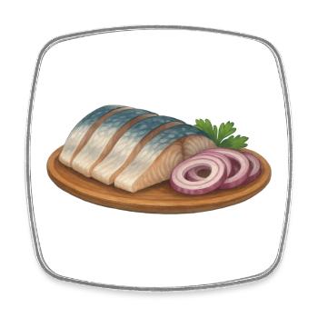 Gifts of the Far North - Herring Fillet - Square fridge magnet - white - Front