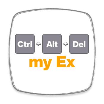 Ctrl Alt Supprimer mon ex pour les gamers et les geeks, Split - Magnet carré - blanc - Devant