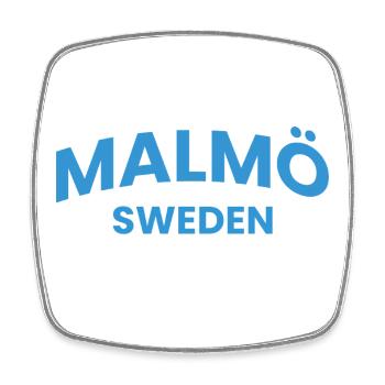 Malmö - Viereckiger Kühlschrankmagnet - Weiß - Vorne
