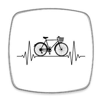 Fahrrad EKG Herzlinie Radsport Leidenschaft - Viereckiger Kühlschrankmagnet - Weiß - Vorne