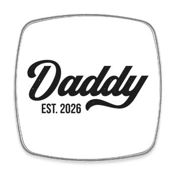 Daddy Est. 2026 - Viereckiger Kühlschrankmagnet - Weiß - Vorne