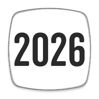 Réveillon du Nouvel An 2026 - Magnet carré - blanc - Devant